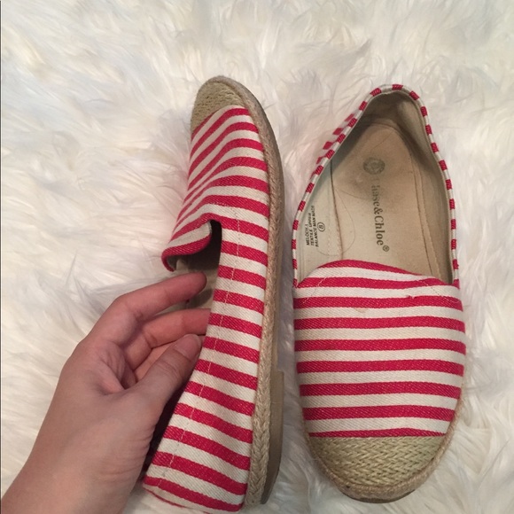 Red Striped Espadrilles - Picture 2 of 3